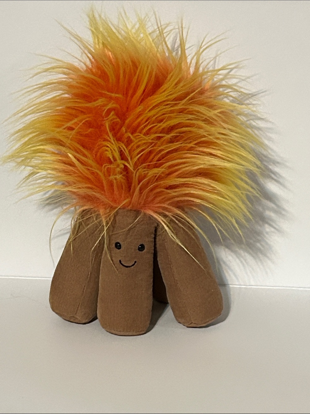 Rare/retired Jellycat Plush Small Pet Toy with Orange and Yellow Faux Fur